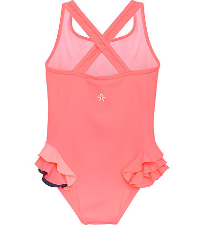 Color Kids Badedragt - Neon Coral m. Papegøje Color Kids Badedragt - Neon Coral m. Papegøje