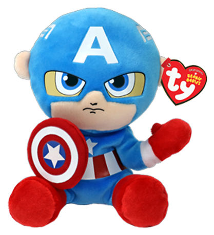 Ty Bamse - Beanie Babies - 18 cm - Marvel Captain America 