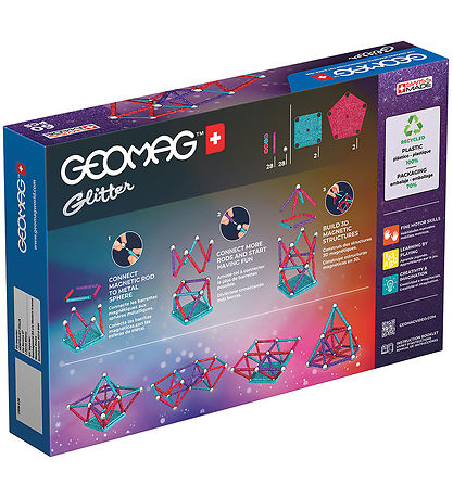 Geomag Magnetsæt - Glitter Recycled - 60 Dele