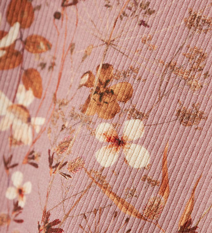 Name It Bluse - Rib - NmfNiara - Deauville Mauve m. Blomster
