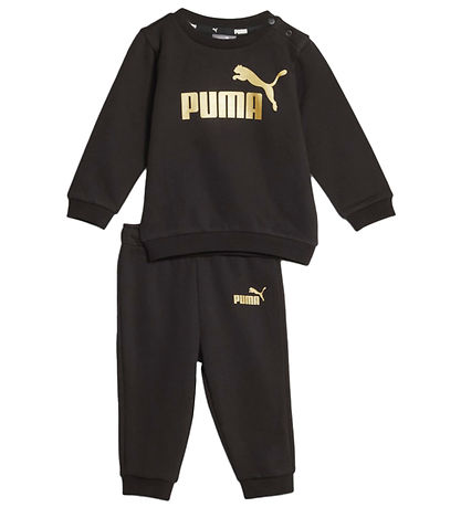 Puma Sweatsæt - Minicats ESS Crew Jogger - Sort Puma Sweatsæt - Minicats ESS Crew Jogger - Sort
