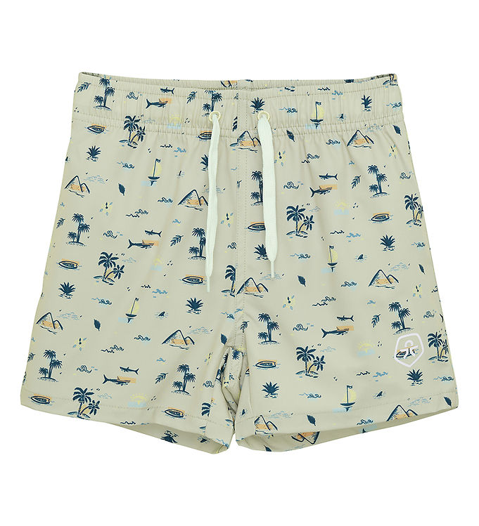 Color Kids Badeshorts - Tidal Foam m. Strandtema