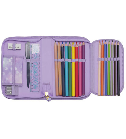Beckmann Pencil Case w. Contents - Unicorn Princess - Purple