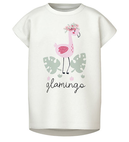 Name It Sæt - Nederdel/T-Shirt - NmfVigea - Bright White/Bonbon