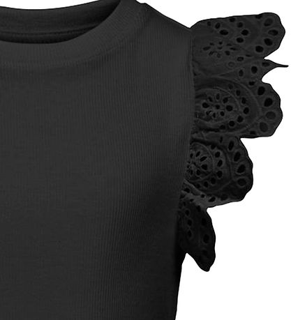 Kids Only Top - Rib - KogDrea - Sort m. Hulmønster