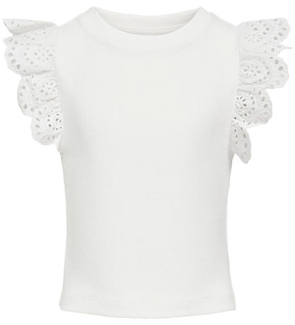 Kids Only Top - KogDrea - Cloud Dancer m. Hulmønster Kids Only Top - KogDrea - Cloud Dancer m. Hulmønster