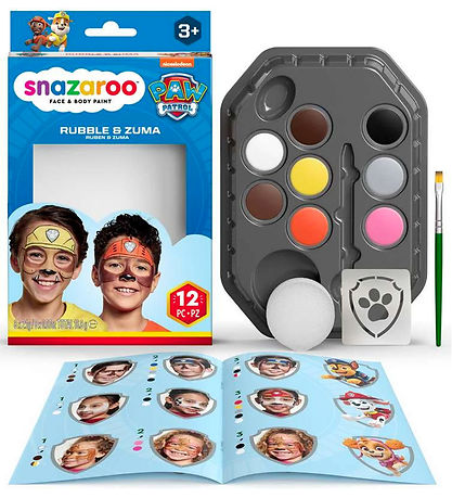 Snazaroo Ansigtsmaling - 8 Farver - Paw Patrol Rubble & Zuma 