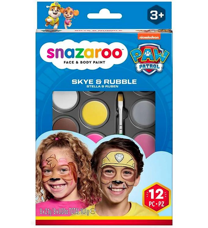 Snazaroo Paw Patrol - Farvesæt til sminke - Sky & Rubble (791108)