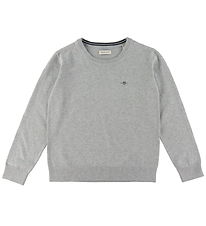 GANT Bluse - Strik - Shield Classic - Light Grey Melange GANT Bluse - Strik - Shield Classic - Light Grey Melange