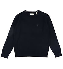 GANT Bluse - Strik - Shield Classic - Evening Blue GANT Bluse - Strik - Shield Classic - Evening Blue