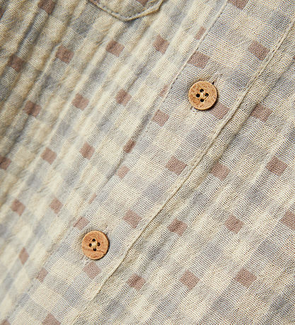 Lil Atelier Skjorte - NmmJoey - Bleached Sand m. Tern Lil Atelier Skjorte - NmmJoey - Bleached Sand m. Tern