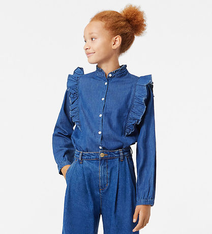 Molo Skjorte - Raphaella - Mid Blue Wash Molo Skjorte - Raphaella - Mid Blue Wash