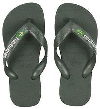Havaianas Klipklapper - Brasil Logo - Olive Green