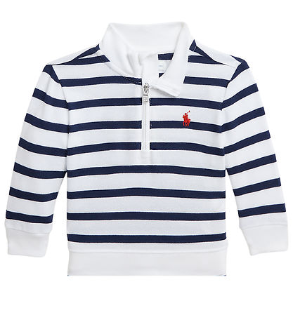 Polo Ralph Lauren Bluse/Shorts - Hvid/Navystribet Polo Ralph Lauren Bluse/Shorts - Hvid/Navystribet