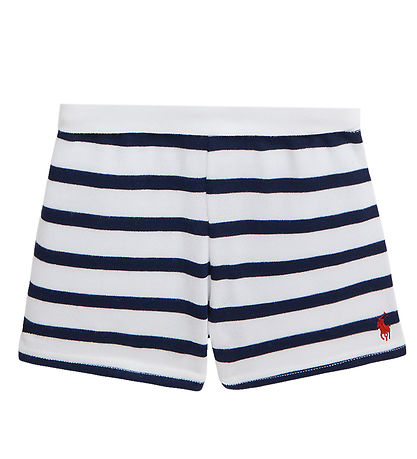 Polo Ralph Lauren Bluse/Shorts - Hvid/Navystribet Polo Ralph Lauren Bluse/Shorts - Hvid/Navystribet