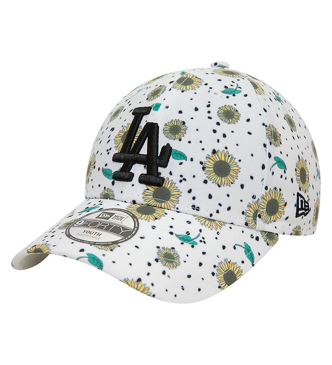 New Era Kasket - 9Forty - Dodgers - Hvid m. Solsikker