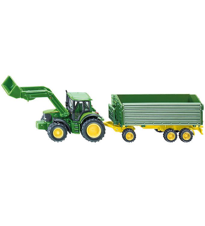 Siku - John Deere Traktor Med Frontlæsser Og Trailer - 1:87 - 1843