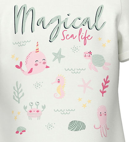 Name It T-shirt - NmfVix - Bright White/Magical Sealife Name It T-shirt - NmfVix - Bright White/Magical Sealife