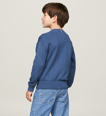 Tommy Hilfiger Bluse - Strik - Essential - Aegean Sea Tommy Hilfiger Bluse - Strik - Essential - Aegean Sea