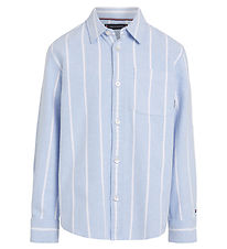Tommy Hilfiger Skjorte - Vessel Blue/Hvidstribet Tommy Hilfiger Skjorte - Vessel Blue/Hvidstribet