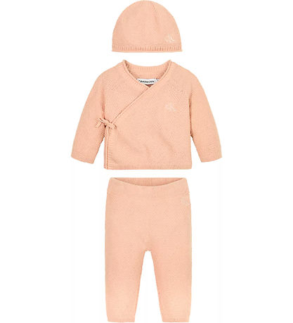 Calvin Klein Gaveæske - Bluse/Bukser/Hue - Strik - Pink Sand Calvin Klein Gaveæske - Bluse/Bukser/Hue - Strik - Pink Sand
