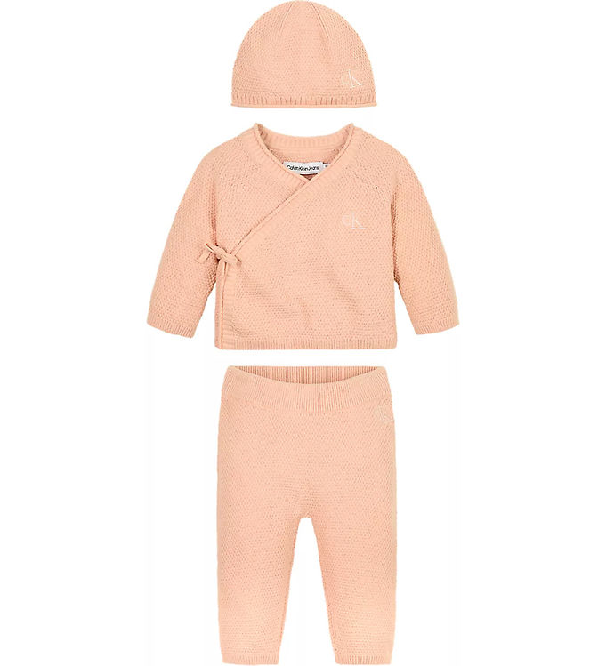 Calvin Klein Gaveæske - Bluse/Bukser/Hue - Strik - Pink Sand