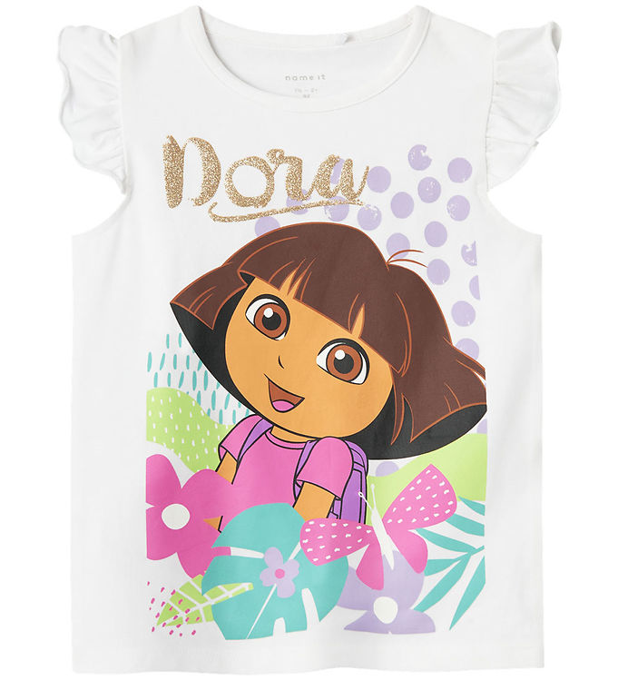 Name It Top - NmfMulsa Dora - Bright White m. Glitter