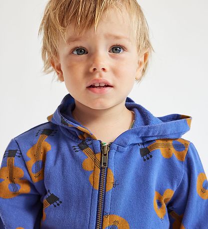 Bobo Choses Sweatcardigan - Navy Blue m. Guitarer