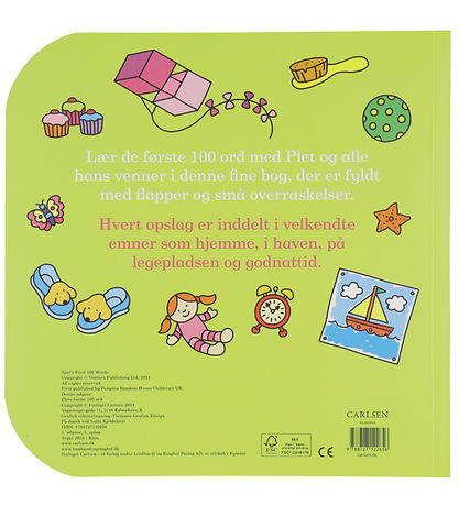 Forlaget Carlsen Billedbog m. Flapper - Plets Første 100 Ord - D