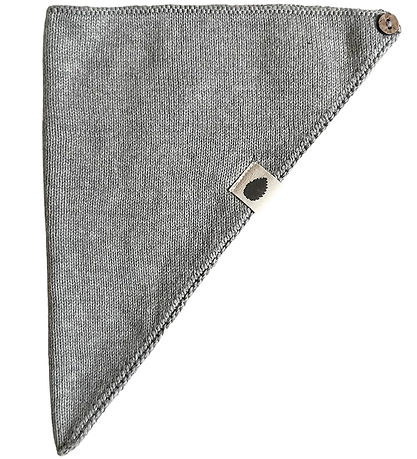 Pine Cone Teething Bib - Knitted - Leo - 36.5x22 cm - Grey Melan