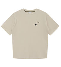 Hust and Claire T-shirt - Anskil - Sand Stone m. Palme Hust and Claire T-shirt - Anskil - Sand Stone m. Palme