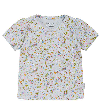 Hust and Claire T-shirt - Rib - Blancalina - Water m. Blomster