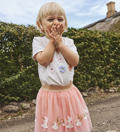 Hust and Claire T-shirt - Aliana - Whisper Melange m. Blomster Hust and Claire T-shirt - Aliana - Whisper Melange m. Blomster