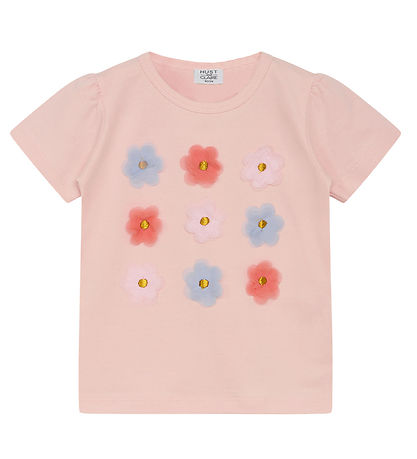 Hust and Claire T-shirt - Aliana - Icy Pink m. Blomster Hust and Claire T-shirt - Aliana - Icy Pink m. Blomster