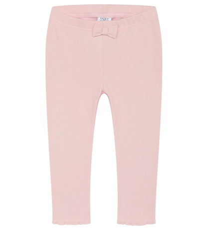 Hust and Claire Leggings - Rib - Le - Icy Pink m. Sløjfe