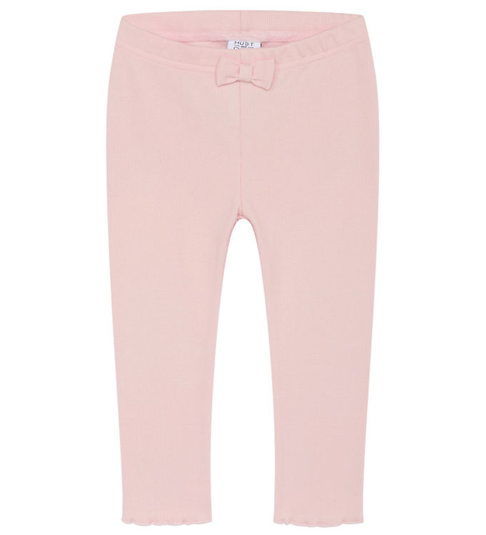Hust and Claire Leggings - Rib - Le - Icy Pink m. Sløjfe