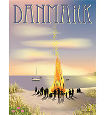 Vissevasse Plakat - 50x70 cm - Danmark - Sankt Hans Vissevasse Plakat - 50x70 cm - Danmark - Sankt Hans