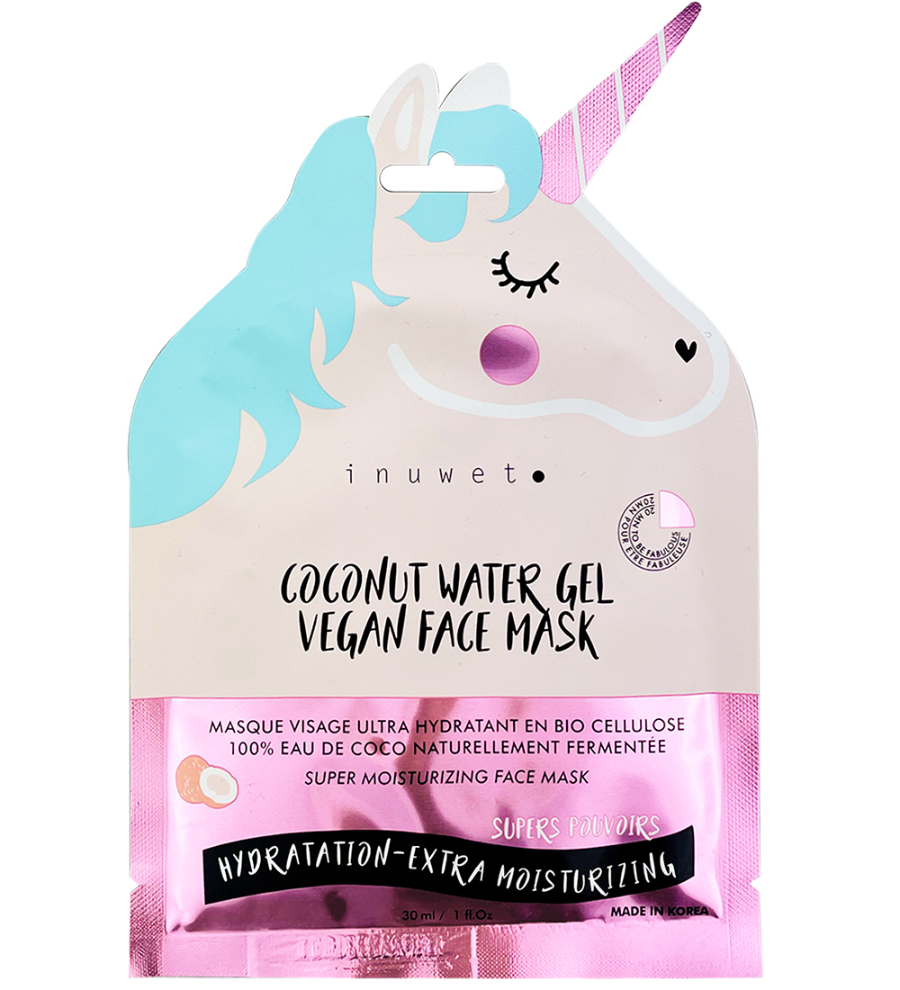 Inuwet Gesichtsmaske - Unicorn - Bio Cellulose - Coconut - Pink - Inuwet - One Size - Körperpflegemittel