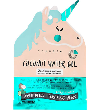 Inuwet Ansigtsmaske - Unicorn - Bio Cellulose - Coconut/Lime/Min Inuwet Ansigtsmaske - Unicorn - Bio Cellulose - Coconut/Lime/Min