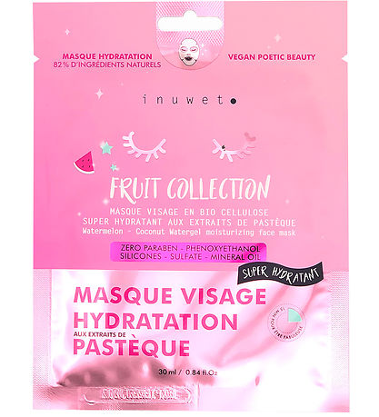 Inuwet Ansigtsmaske - Bio Cellulose - Fruit - Coconut/Watermelon
