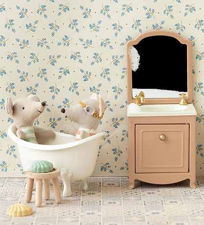 Maileg Miniatuur Commode m. Gootsteen & Spiegel - Muis - Roze Po