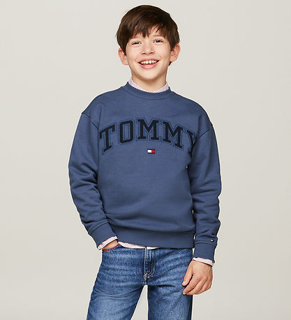 Tommy Hilfiger Sweatshirt - Varsity Embroidery - Aegean Sea