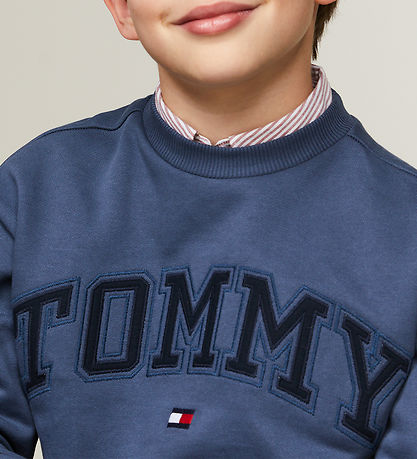 Tommy Hilfiger Sweatshirt - Varsity Embroidery - Aegean Sea