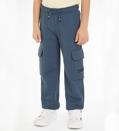 Tommy Hilfiger Sweatpants - Varsity Embr Cargo - Aegean Sea