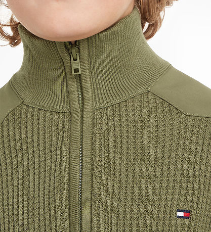 Tommy Hilfiger Bluse - Strik - Utility Half Zip - Utility Olive