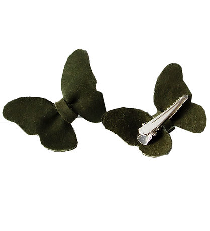 Petit La Busch Hårsløjfer - Butterfly - 2-pak - 6x4 cm - Olive Petit La Busch Hårsløjfer - Butterfly - 2-pak - 6x4 cm - Olive