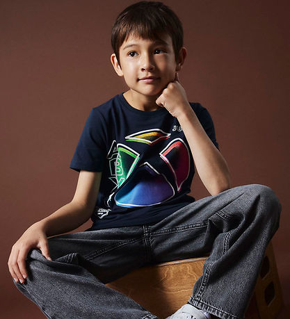 Name It T-shirt - NkmJiki Xbox - Dark Sapphire m. Print