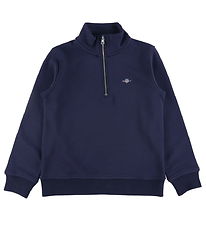 GANT Sweatshirt - Shield Half Zip - Evening Blue GANT Sweatshirt - Shield Half Zip - Evening Blue