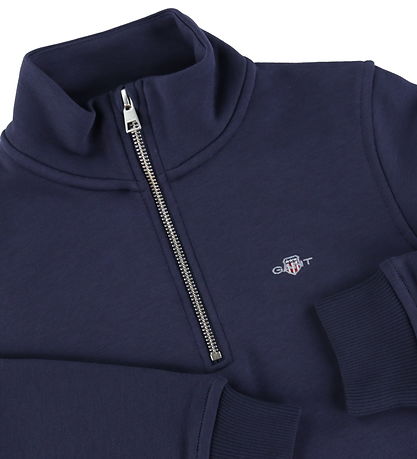 GANT Sweatshirt - Shield Half Zip - Evening Blue