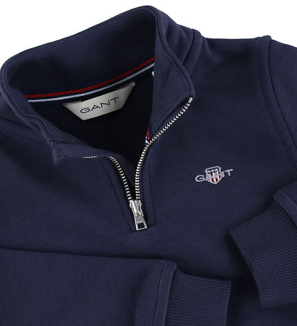 GANT Sweatshirt - Shield Half Zip - Evening Blue GANT Sweatshirt - Shield Half Zip - Evening Blue